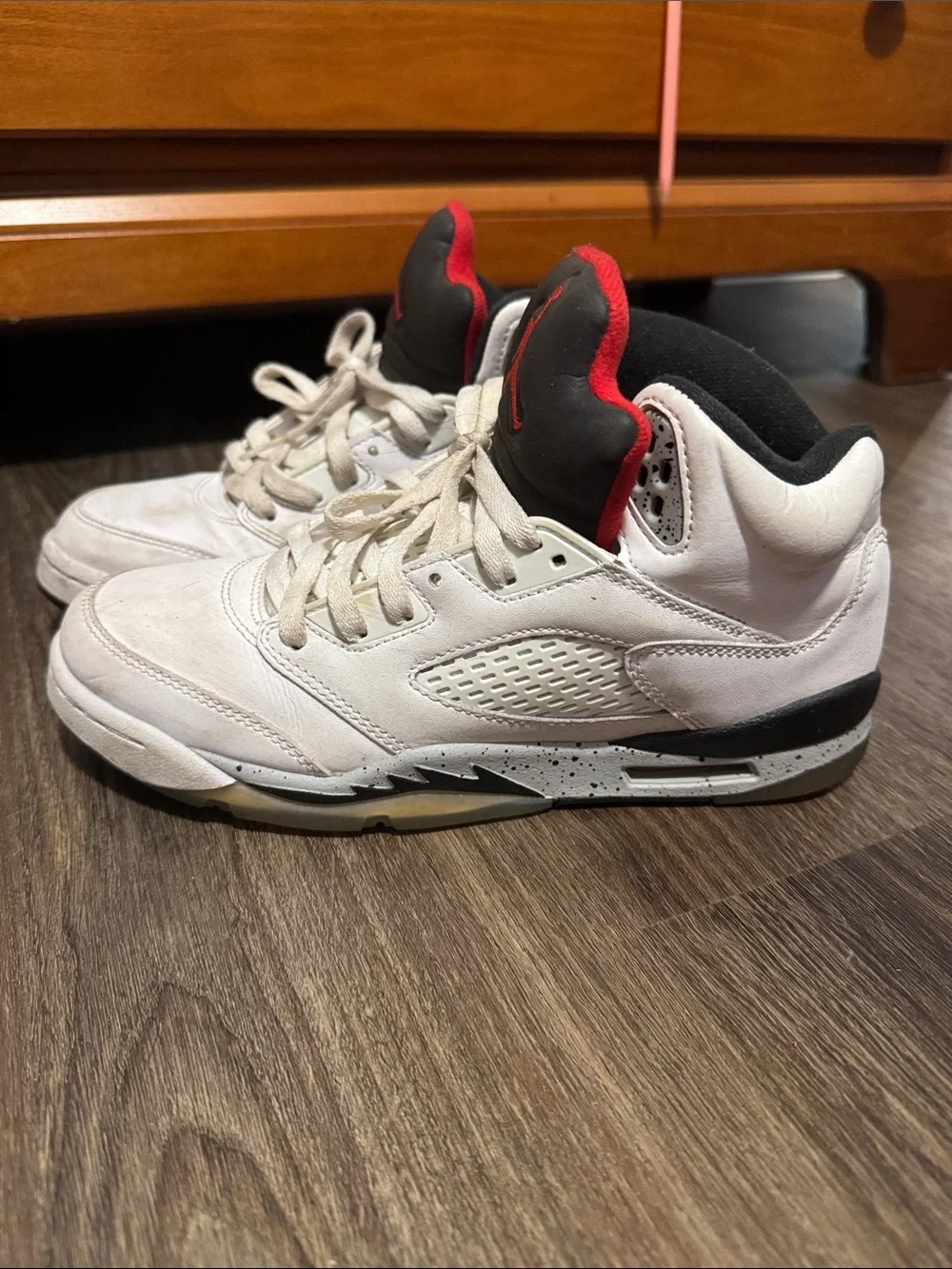 Jordan Kids White and Black Sneakers with Red Jumpman